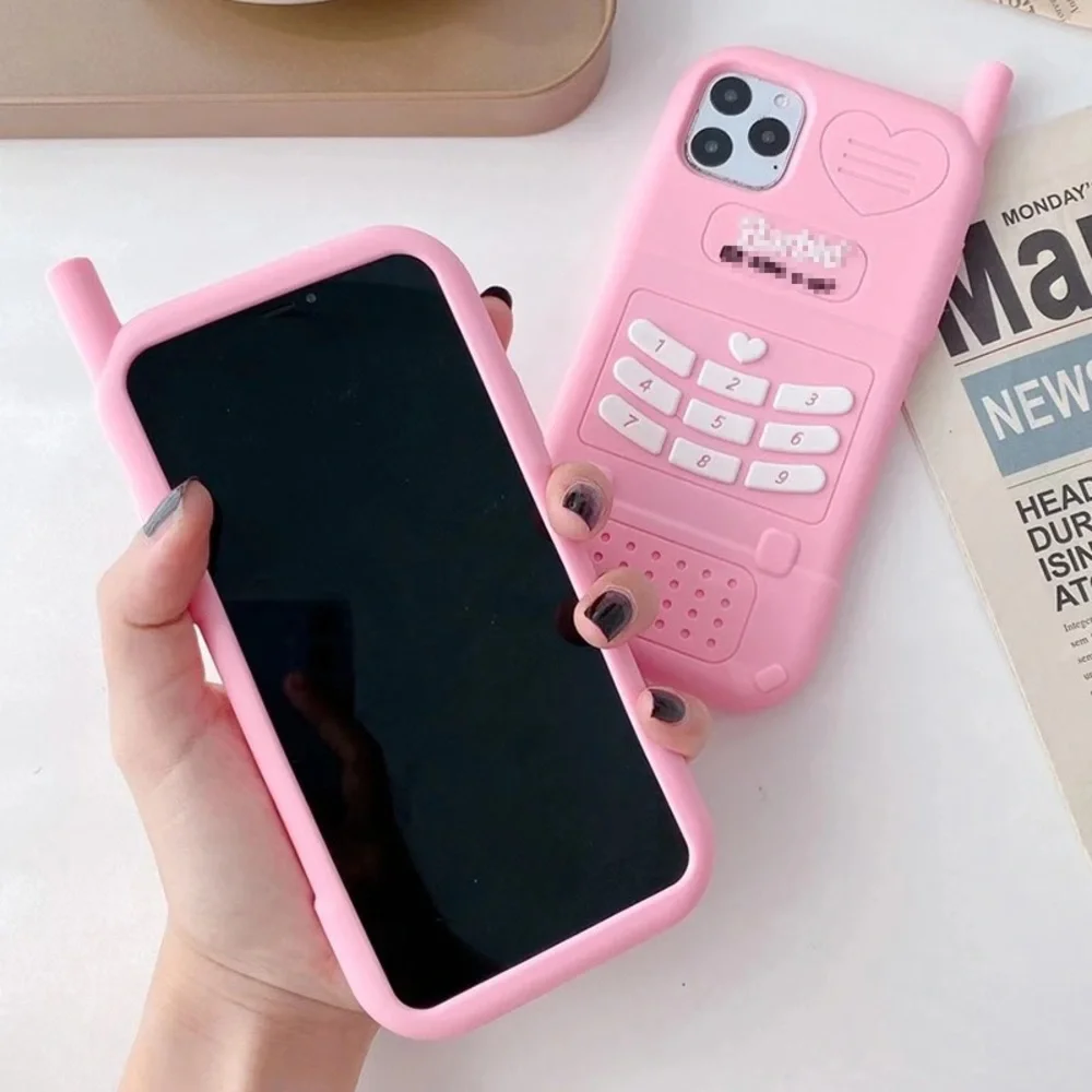 Cute Pink Barbie Girl Pink Phone Anti Drop ( iPhone 14)